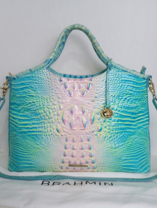 Brahmin Handbags - Brahmin Cotton Candy Elaine Croc Embossed Leather Crossbody Satchel Tote